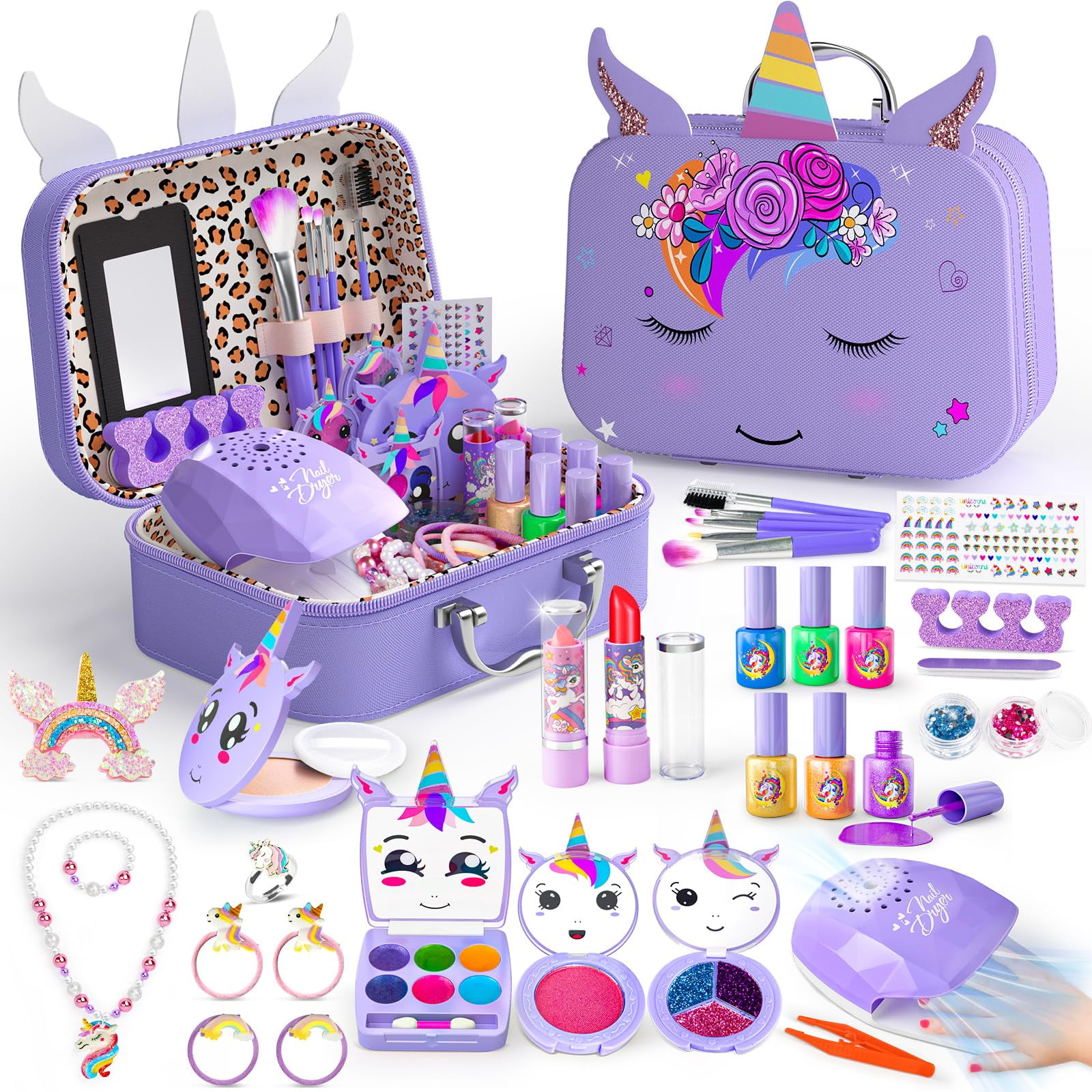 Mqsiuve - Kit De Maquillaje Masiuve Kids 2 En 1 Lavable Unicornio Niñas 3 A 12 Años