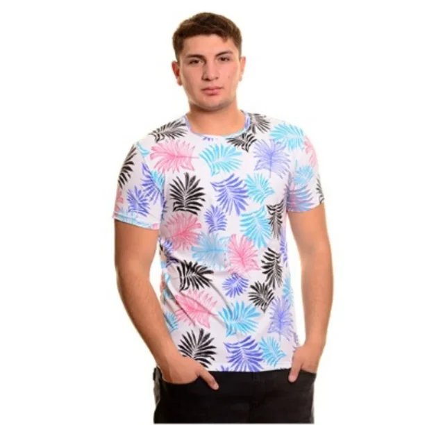Polera Hombre Algodón Manga Corta Cuello Polo Diseño Hojas 6230