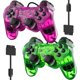 thumbnail image 1 of Controlador Degulan PS-2 con cable doble shock púrpura/verde, 1 of 6