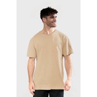 Polera Orgánica Con Bolsillo Café Claro Hombre Falcone