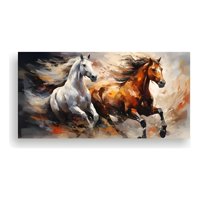 Genérico - Cuadro Caballos Abstractos 60X30 Cm