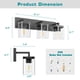 thumbnail image 4 of Luminaria de baño Danshinro cuadrada de 3 luces, negra, 4 of 8