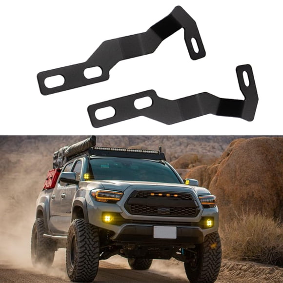 Soportes de Montaje para Luz de Canaleta en Bisagra del Capó Compatibles con Toyota Tacoma 2016‑2021 (3ª Generación) – Kit de 2 piezas, negro