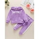 thumbnail image 2 of 2pcs Baby Girl Letter Pattern Hoodie & Laced Pants, 2 of 5