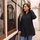 thumbnail image 2 of Agnes Orinda Trajes de Halloween Camisas de Colegio para Mujeres de Talla Grande Camisa de Chambray con Botones Camisas de Mezclilla 1X Negro, 2 of 8