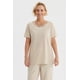 thumbnail image 1 of Polera Mujer Detalle Cuello Beige Claro, 1 of 4