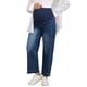 thumbnail image 1 of INSPIRE CHIC Pantalones de Maternidad para Mujeres de Pierna Ancha Sobre el Vientre Soporte Suelto Recto Pantalones de Mezclilla de Embarazo con Bolsillos 2XL Azul Oscuro, 1 of 6