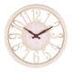 thumbnail image 3 of Reloj De Pared De Estilo Europeo De 12 "con Textura De Madera Hueca Redonda Para El Hogar Cafe Bar Beige, 3 of 5