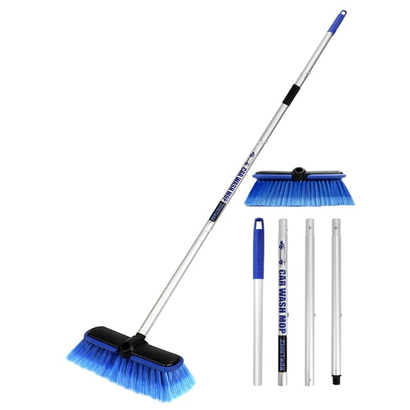 Cepillo para Lavado de Autos ZimiTeda 25 cm Cerdas Suaves Mango de 151 cm