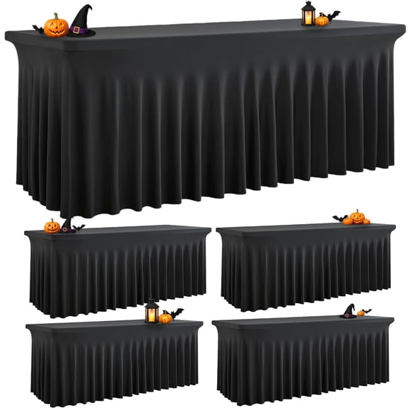 Mantel Outpain 183 cm negro, pack de 4, antideslizante y sin arrugas