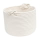 thumbnail image 3 of Cesta De Almacenamiento Redonda Decorativa Con Asas Para Estante De Armario, Lavable, Blanco, 30x18 Cm, 3 of 5