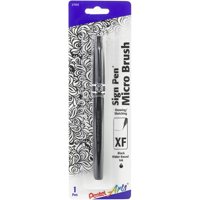 Pluma Pentel Sign Punta Micro Pincel Tinta Negra A Base De Agua