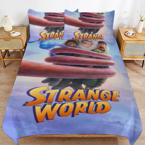 Strange World Cartoon Bedding Sets Ultra Soft Skin-Friendly Duvet Cover 3 Piece, Cute Comforter Cover Bed Set for Boys Girls Kids