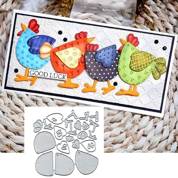Troqueles de corte Yeyert Heart Animal Love Chicken Metal para álbumes de recortes