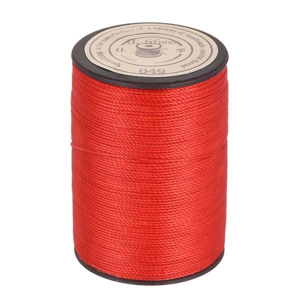 Uxcell Cordón Encerado 0.55mm Cordón de Poliéster Encerado Rojo 131 Yardas de Cuerda