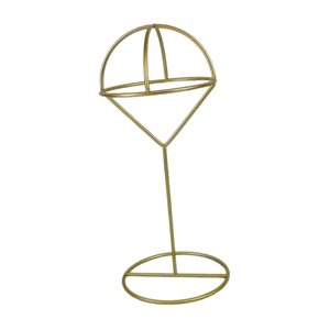 Magideal - Soporte Para Exhibición De Gorras, Organizador De Cúpula De Hierro Con Decoración, Soporte De Almacenamiento, Estante Para Exhibición De Sombreros Par Oro Y L