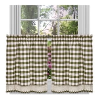 Juego De Cortinas Para Ventana Achim Buffalo Check Tier, 58 X 24 Cm