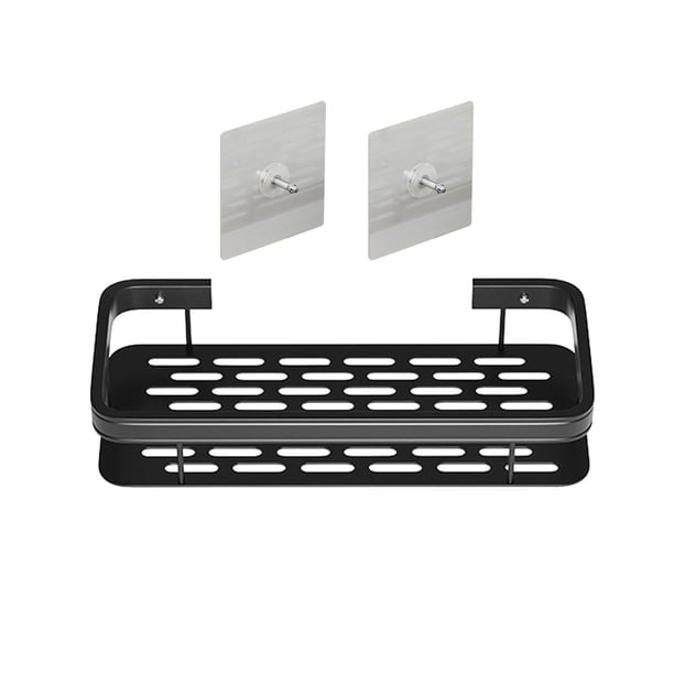 Estante Para Champú De Ducha, Organización De Ducha De Pared, Estantes De Ducha Para Dormitorios De Inodoro, Una Sola Capa, Negro