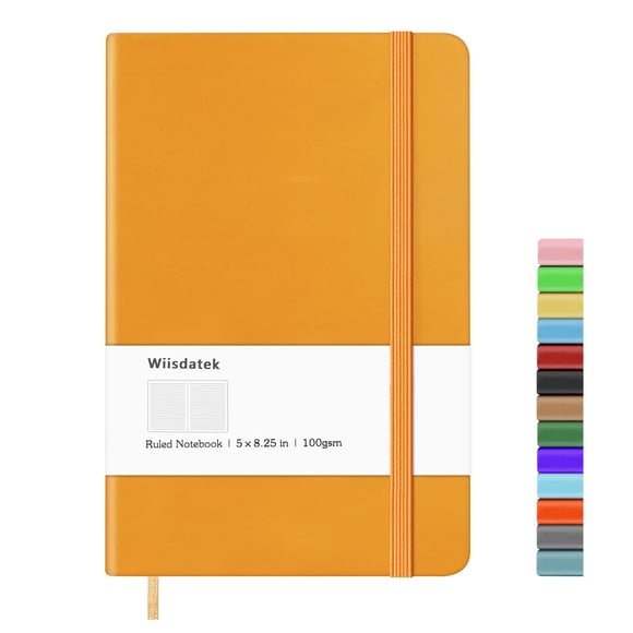 Cuaderno Wiisdatek 13 x 21 cm de cuero, tapa dura, 100 g/m²