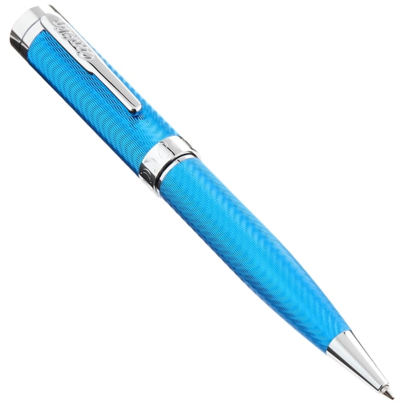 Bolígrafo Conklin Azul Cromo con Patrón de Espina de Pescado