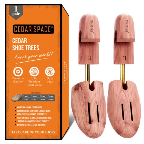 Cedar Space - Arbolitos Para Zapatos Ajustables De Cedro Size 6.5-14