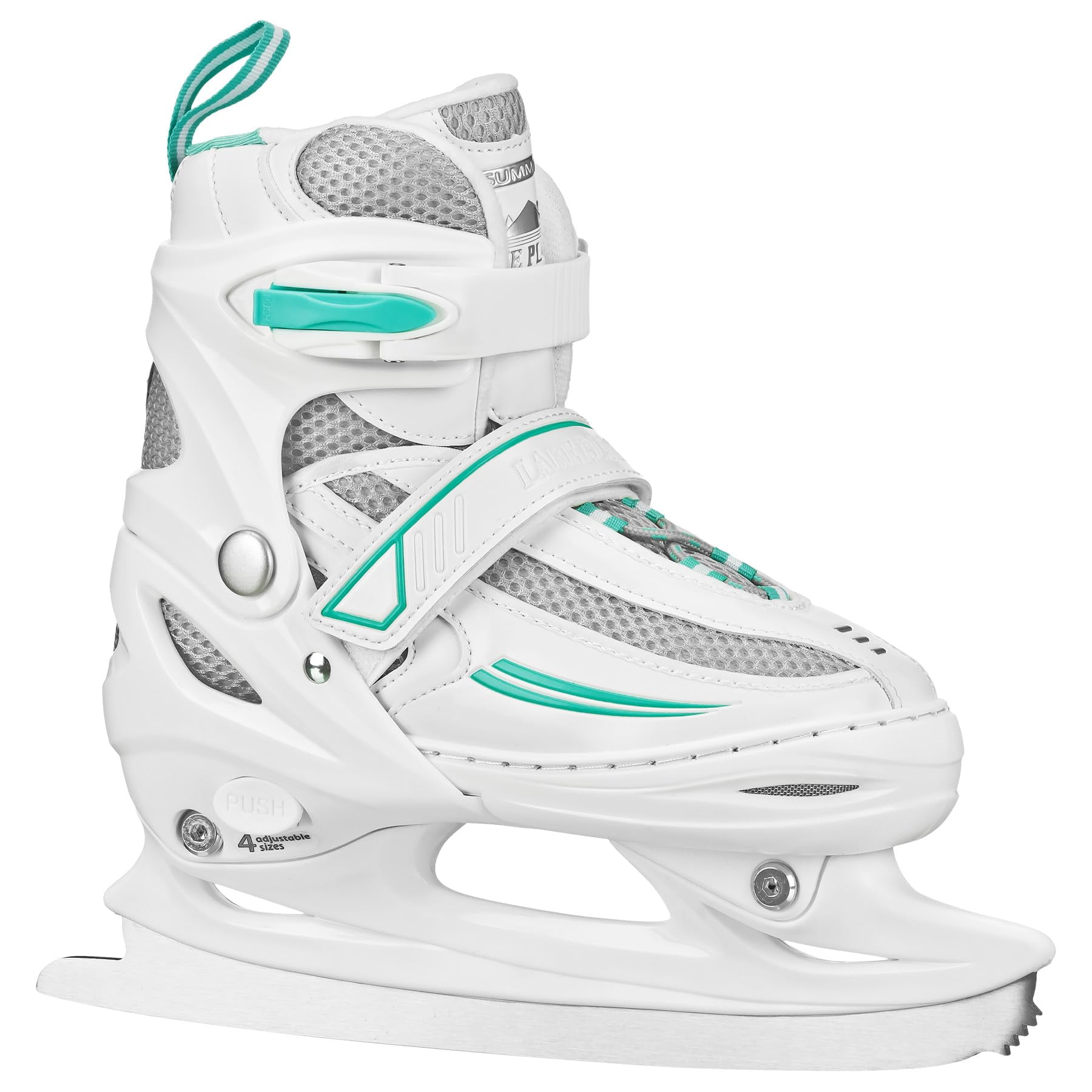 Patines De Hielo Ajustables Lake Placid Summit Para Niña, Blanco Y Menta