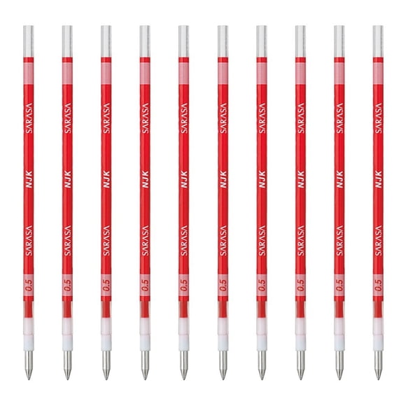 Recarga de bolígrafo Zebra Sarasa NJK-0.5 rojo (paquete de 10)
