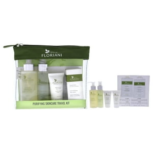 Villa Floriani - Kit De Viaje Purificante Para Mujeres: Gel Limpiador, Tónico De Pepino, Crema Reafirmante Ojos, Loción De Día Spf20, Esmalte De Piel, Purificador Y Crema De Noche.