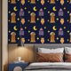 thumbnail image 1 of 1 Roll Ramadan Wall Sticker Cartoon Lantern Moon Thickened Wallpaper Waterproof Moistureproof Lantern Decoration Star Moon Kitchen Wall Sticker 47.24x11.81inches, 1 of 3