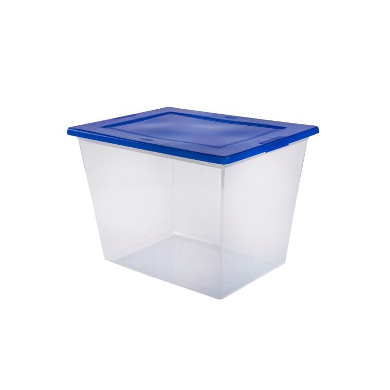 Wenco - Caja Organizadora Con Tapa Azul 27L Mybox Polipropileno Transparente