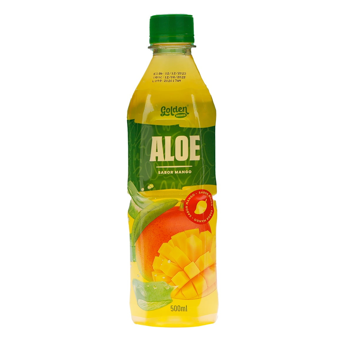 Pack 24 Unidades Jugo De Aloe Vera Sabor Mango Golden Drinks 500cc