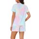 thumbnail image 3 of INSPIRE CHIC Conjuntos de Pijama de Manga Corta para Mujer con Bolsillos, Suave Ropa de Dormir con Botones y Pantalones Cortos con Cintura Elástica L Tie-dye Rosa, 3 of 6