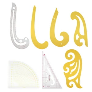 Juego De 7 Reglas De Costura, Plantilla De Dibujo De Curva Francesa, Forma De Arco Recto Para Diseño De Vestuario