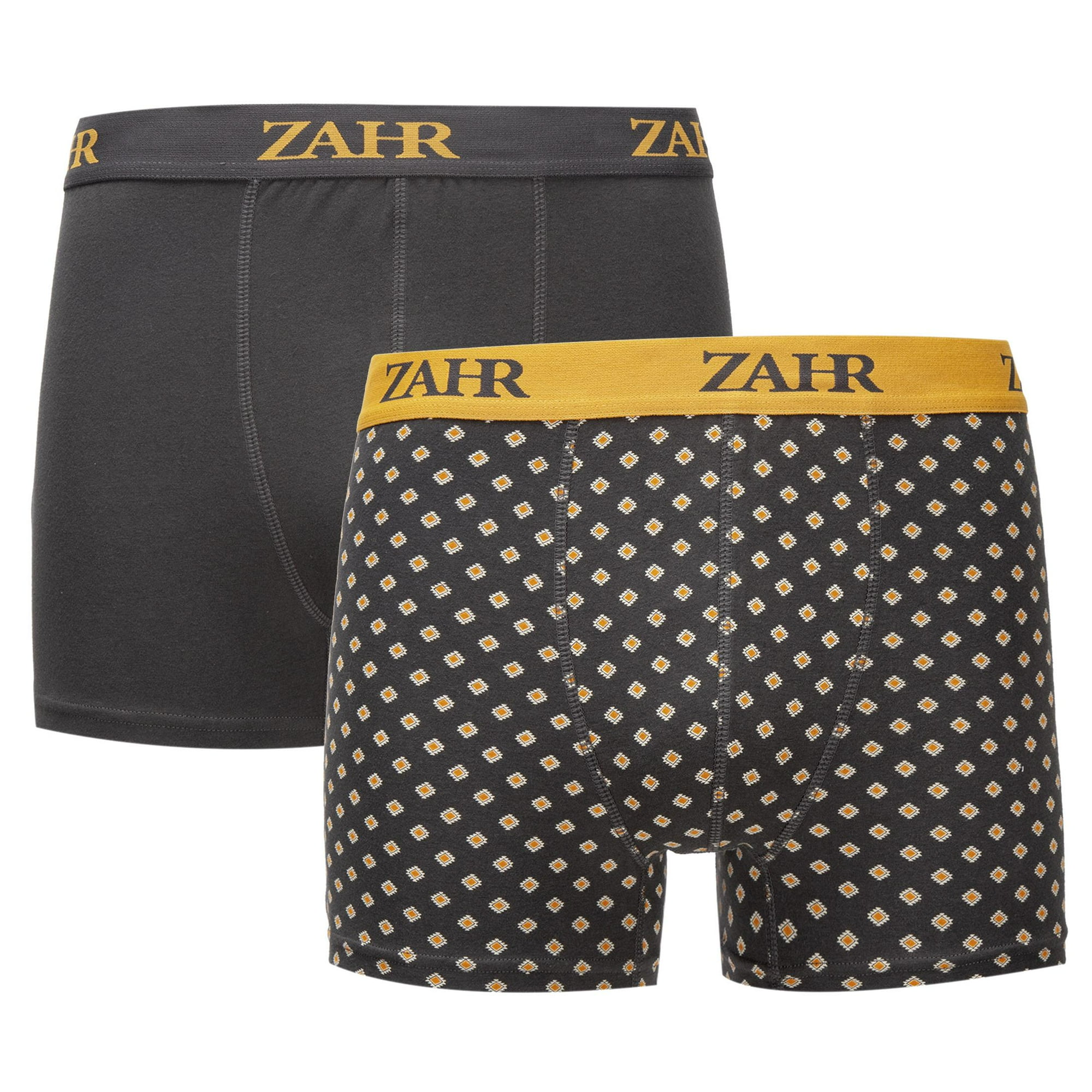 Zahr - Pack De 2 Boxers Plomo Y Estampado