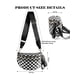 thumbnail image 3 of Bandolera MEISEY a cuadros en blanco y negro para mujer, 3 of 6