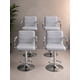 thumbnail image 4 of Pack 4 Sillas de Bar Ajustables Con Reposabrazos | Color Gris | Giratorias 360° | Base Cromada | Estilo Moderno, 4 of 10