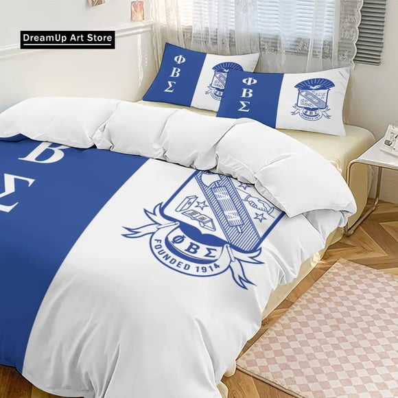 Phi Beta Sigma PBS Fraternity Bedding Set Boys Girls Duvet Cover Pillowcase Bed Adult Bedroom