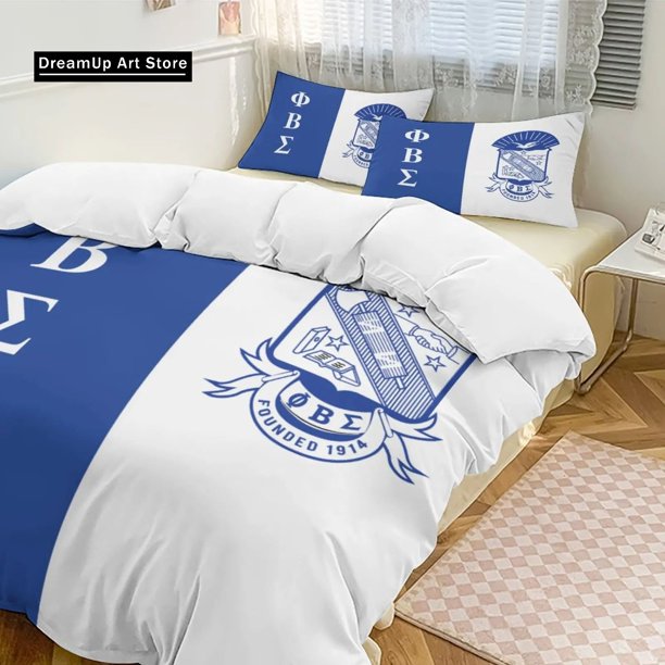 Phi Beta Sigma PBS Fraternity Bedding Set Boys Girls Duvet Cover Pillowcase Bed Adult Bedroom