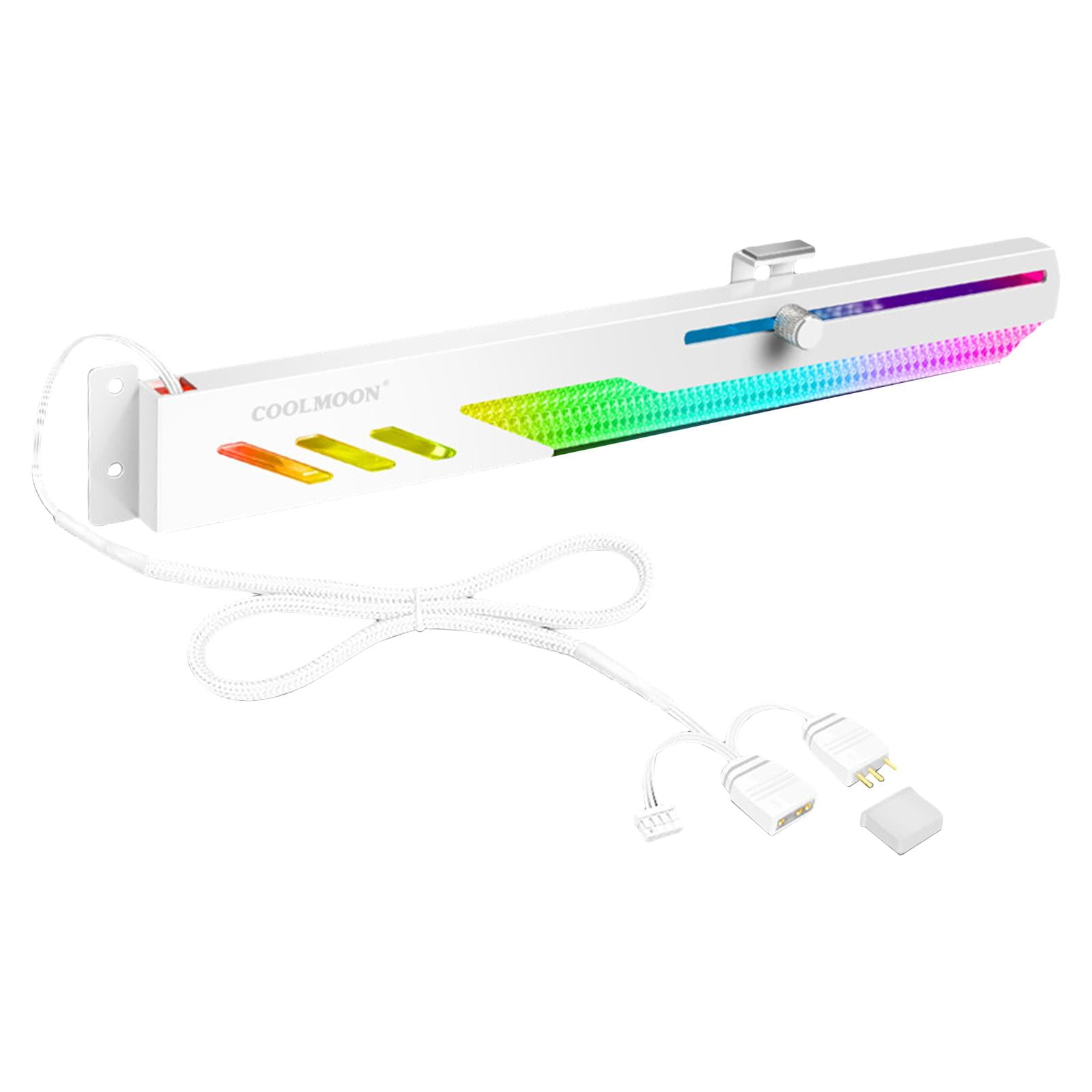 Magideal - Tarjeta Gráfica Argb 5v Decoración Gpu Soporte Para Tarjeta De Video Soporte Para Soporte Tirarere Rgb Pc De Escritorio Soporte Para Tarjetas De , Blanco