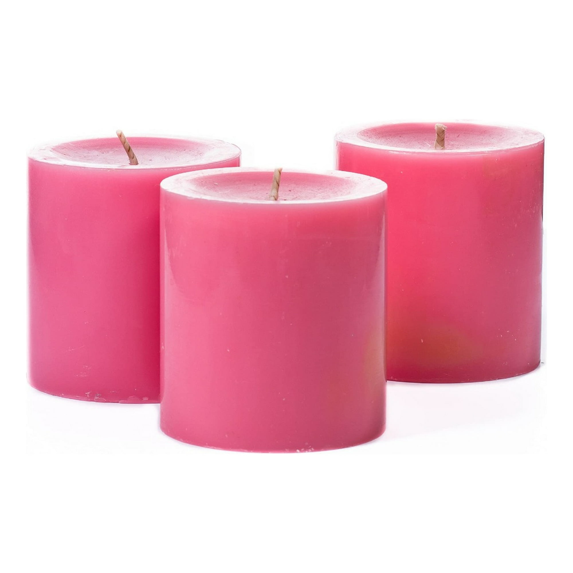 Genérico - Set 3 Velas Velones Rosa Spa Bodas Hogar Decora Lau