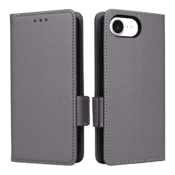 Funda Cartera para iPhone 17E Tapa Flip con Ranuras y Soporte Gris