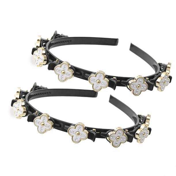 Diadema con horquillas y doble flequillo con diamantes de imitación, accesorios para el cabello, diademas trenzadas con clips, diademas retorcidas