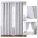 thumbnail image 2 of suxuMhao Cortinas de Estrellas Huecas con Gasa, 2 Piezas 52x72in, Cortinas para Sala/dormitorio, Cortina Transparente Perforada Opaca, Gris Blanco + Blanco, Poliéster y Encaje, 2 of 5