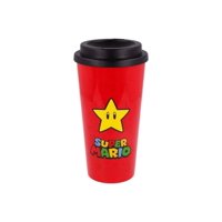 Super Mario - Mug Café Doble Pared 2 Pieza St-1379Sm Plástico Supermario Rojo - Negro