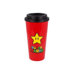 Super Mario - Mug Café Doble Pared 2 Pieza St-1379Sm Plástico Supermario Rojo - Negro