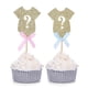 thumbnail image 5 of Juego de 30 adornos para cupcakes con signo de interrogación y mono dorado para revelar el género - de Giuffi, 5 of 5