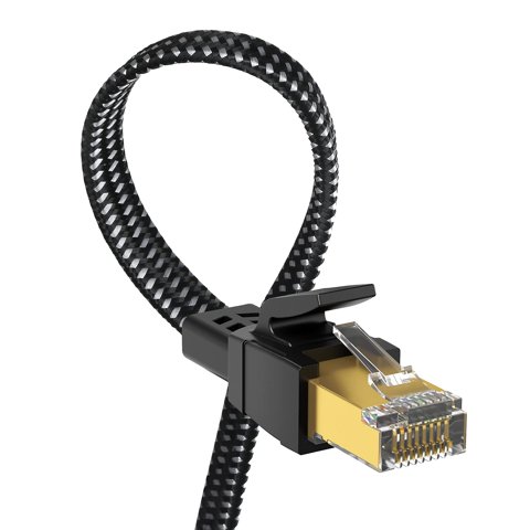 Cable Ethernet Orbram Cat 8 De 50 Pies/15 M, Nailon Trenzado, 40 Gbps