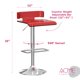 thumbnail image 3 of Taburete de bar Acme Rania giratorio rojo con altura ajustable, 3 of 3
