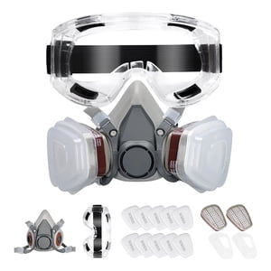 Genérica - 6200 Mascara Gas Full Face Incluir 8 Filtros Respiración Antigas Diseño De Silicona Ideal Para Trabajos Agrícolas, Pintura, Gases Orgánicos, Etc.