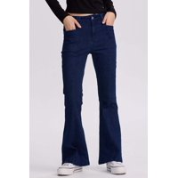 Fashionspark - Jeans Mujer Flare Línea Azul Oscuro